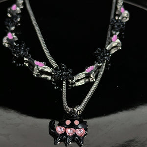 Pink Cat Necklace