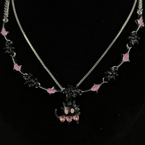 Pink Cat Necklace