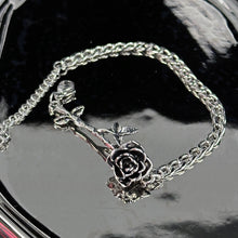 Load image into Gallery viewer, Silver Rose Bracelet