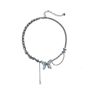 Blue Butterfly Chain Necklace