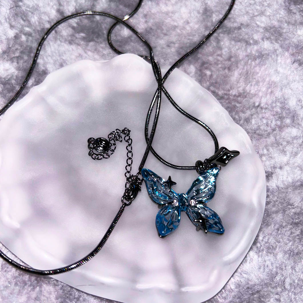 Blue Butterfly Necklace