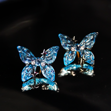 Load image into Gallery viewer, Blue Butterfly Earrings