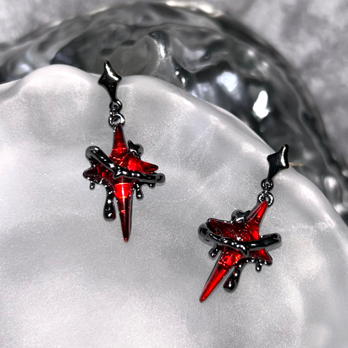 Melting Cross Earrings