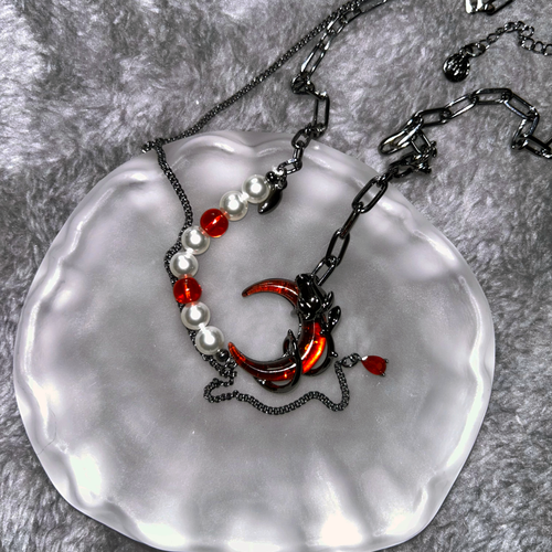 Red Moon Chain Necklace